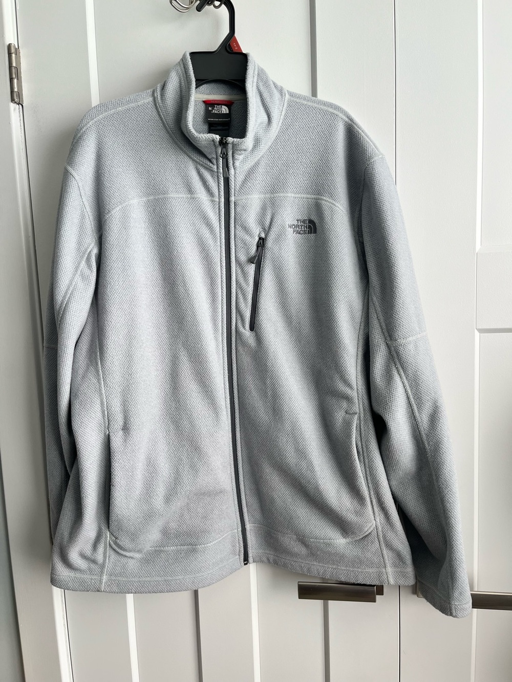 The North Face Light Gray Full-Zip Fleece Jacket Sz XL